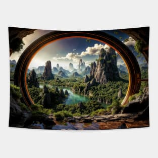 Abandoned Portal on an Alien World - Landscape Tapestry