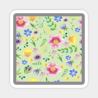 watercolor summer flowers Magnet