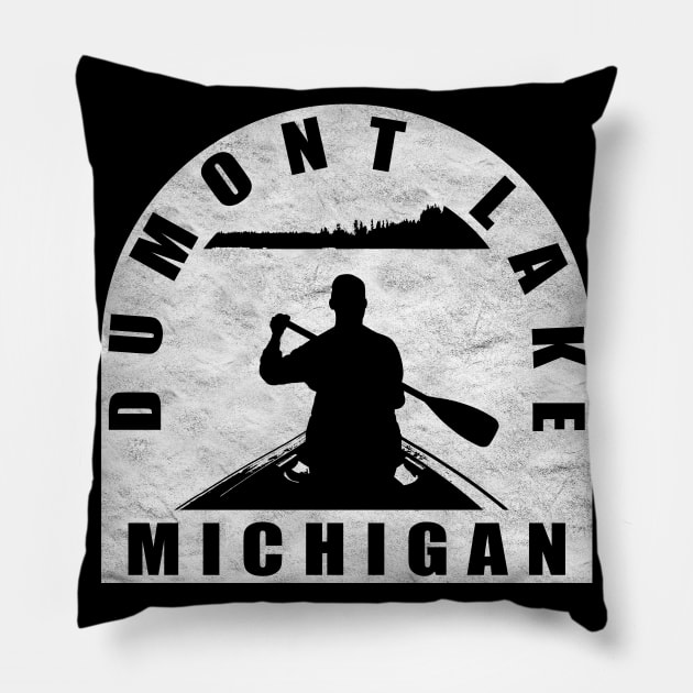 Dumont Lake Canoeing Michigan Pillow by BirdsEyeWorks