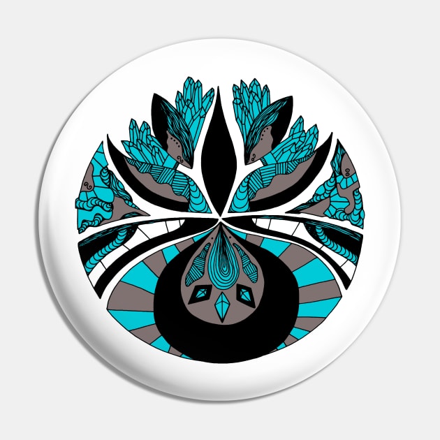 Blue Grey Abstract Motif Pin by kenallouis