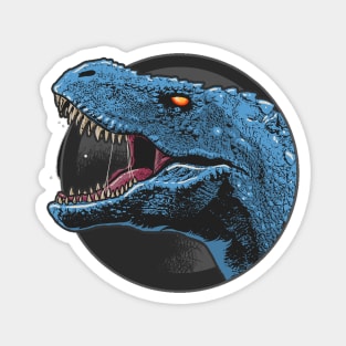 Blue T-Rex - Scary Tyrannosaurus Dinosaur Art Magnet