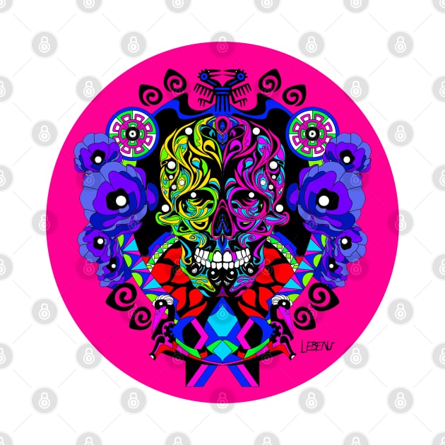 floral dawn ecopop tree of life catrina skull monster art by jorge_lebeau