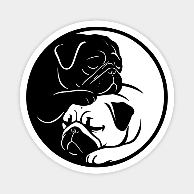 Yin Yang pugs Magnet by CreativeSage