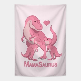 MamaSaurus T-Rex Mommy & Twin Baby Girl Dinosaurs Tapestry