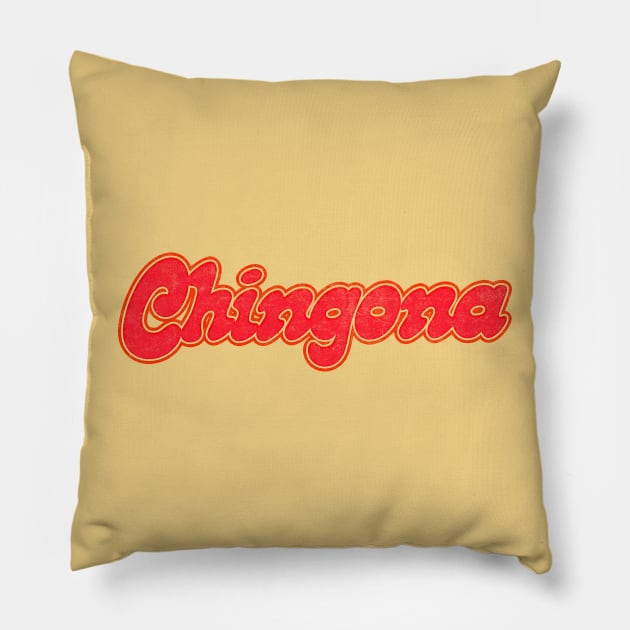 Chingona /\/\/\/ Original Retro Style Design Pillow by DankFutura