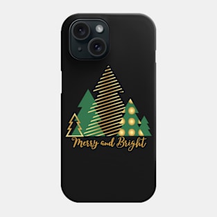 Merry and Bright Christmas Trees Phone Case