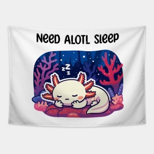 Cute Axolotl Sleeping Tapestry