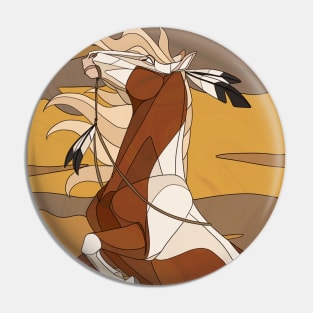 Spirit Stallion of the Cimarron Rain Stained Glass Pin