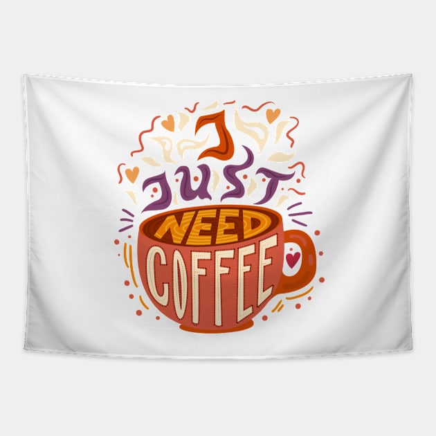 Coffee Give Me Power Tapestry by Prilidiarts