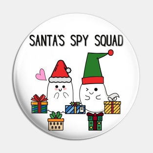 Santa's Spy Squad Holiday Winter Ghost Pin