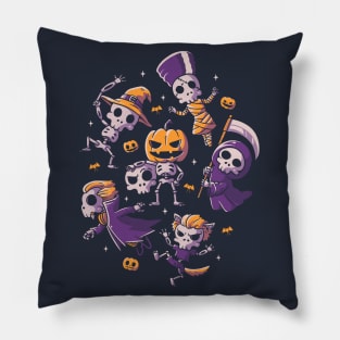 Halloween Skulls Cute Spooky Skeletons Pillow