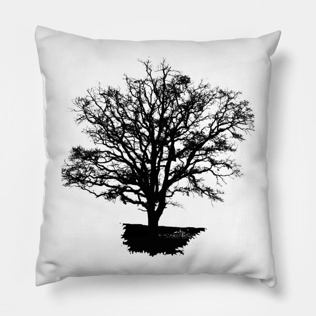 black tree t-shirt Pillow by rickylabellevie