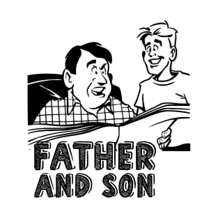 Father son reading paper T-Shirt