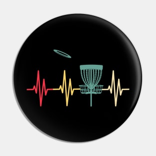 Disc Golfing Heartbeat Funny Disc Golf Player Pin