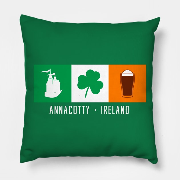 Irish Flag - Annacotty Ireland, Gaelic Pillow by Eire