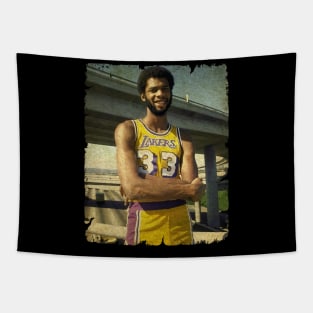 Kareem Abdul Jabbar in Los Angeles Highway Tapestry