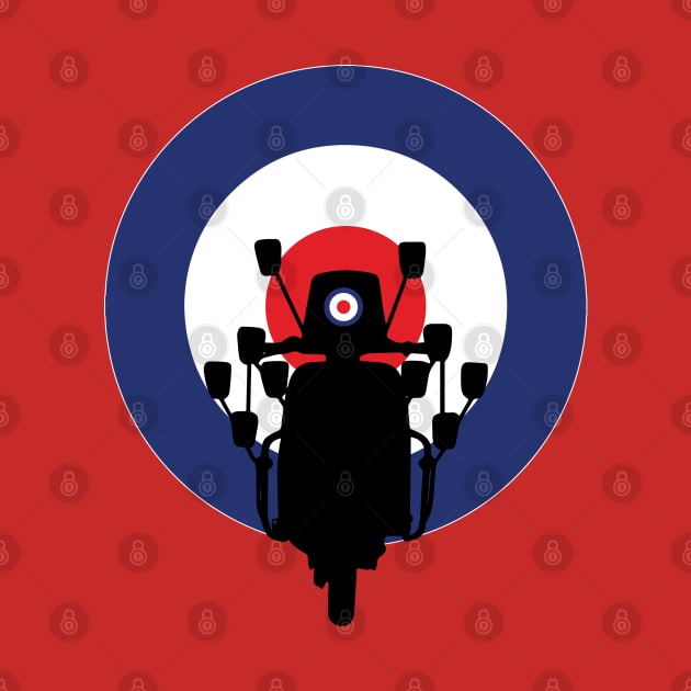 MOD Scooter silhouette with roundel as head lamp by Surfer Dave Designs