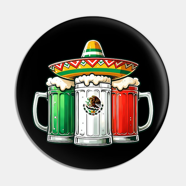 Mexico Beer Mexican Flag Sombrero Hat Cinco De Mayo Pin by Sun Do Gan