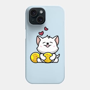 cute huging bitcoin Phone Case