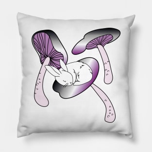 Asexual bunny mushroom Pillow