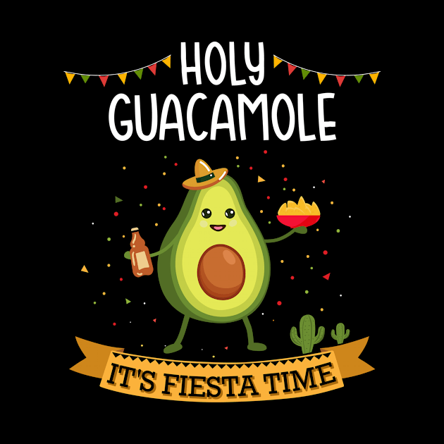 Holy guacamole with avocado for Cinco de Mayo fiesta time by Designzz