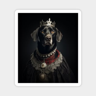 Majestic Black Labrador Retriever - Medieval English Queen Magnet