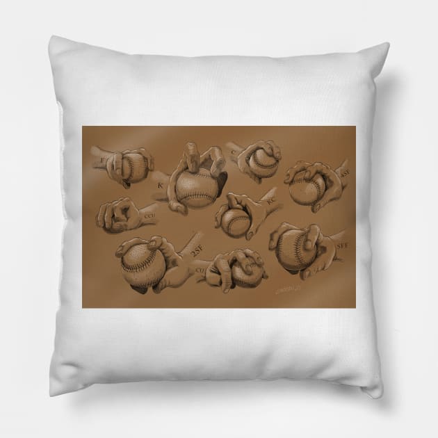 Get a baseball grip Pillow by Rick714