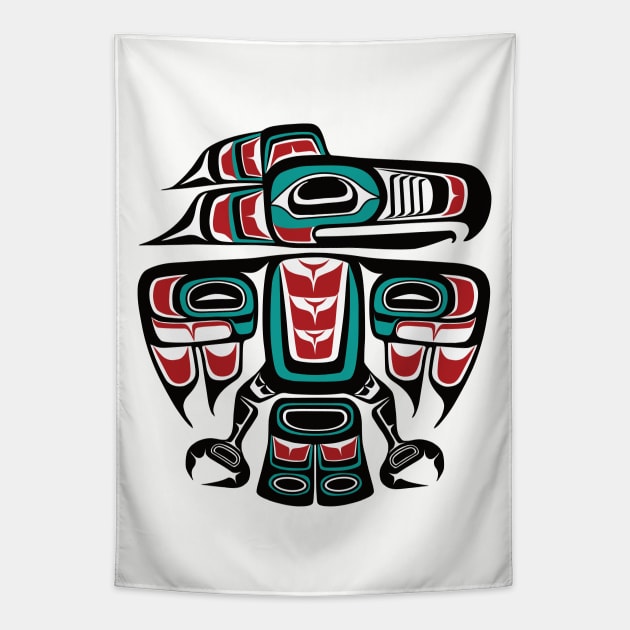 Haida Tlingit Native Raven Totem Tapestry by Beltschazar