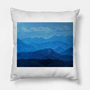 Oil Painting - A View from the Road to Snoqualmie 2008. Washington, near Seattle Pillow