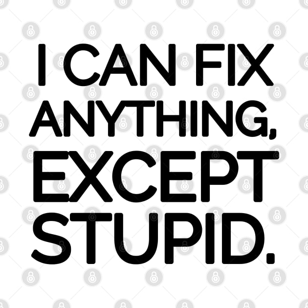 I can fix anything, except stupid. by mksjr