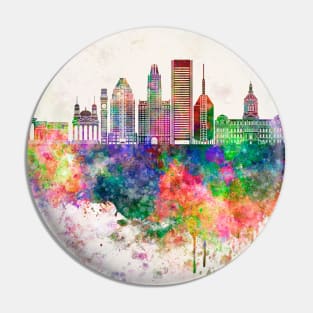 Baltimore V2 skyline in watercolor background Pin