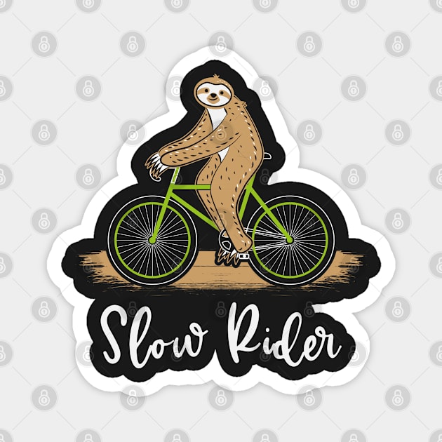 SLOTH / BIKING GIFT: Slow Rider Bicycle Riding Magnet by woormle