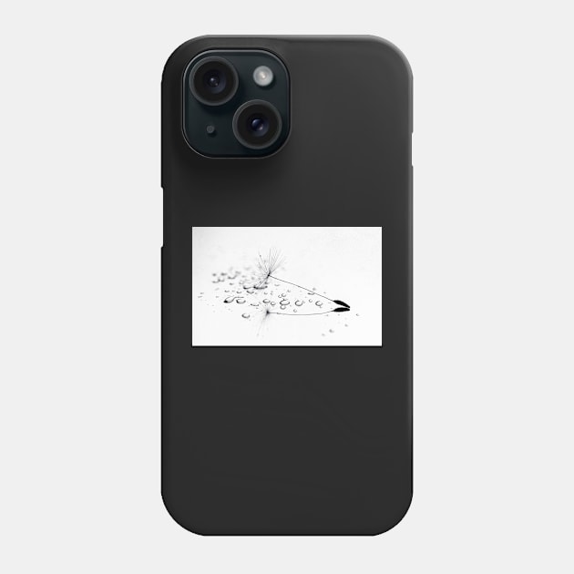 Dandelion Seed - Black & White Phone Case by Colette22