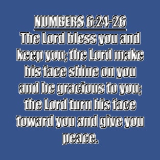 Numbers 6:24-26 Bible Verses KJV Text T-Shirt