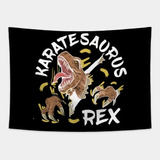 Karatesaurus Rex Dinosaur Lover Tapestry