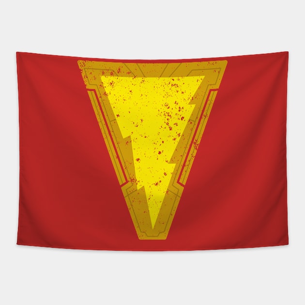 (/) Zachary Levi SHAZAM! grunge Tapestry by LuksTEES