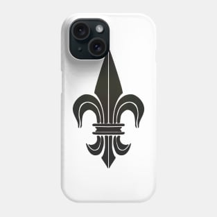 Black Fleur De Lis on Yellow Phone Case