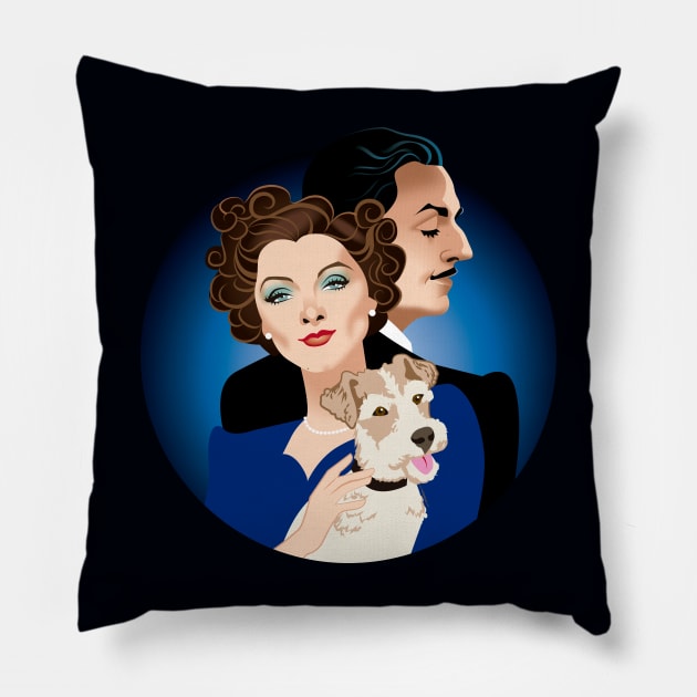 Nick and Nora Pillow by AlejandroMogolloArt