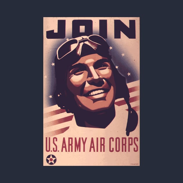 Vintage US Army Air Corps Recruiting Poster - Smiling Pilot by Naves