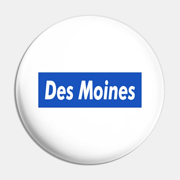 Des Moines Box Logo Pin by ART BY IIPRATMO