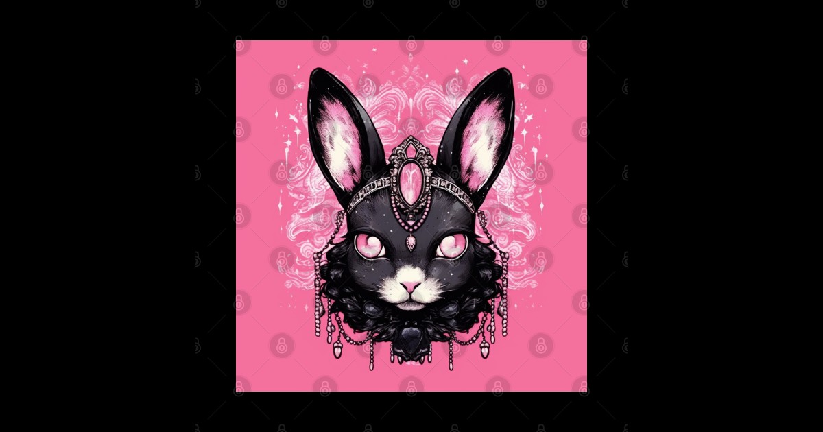 Elegant Black Rabbit - Rabbit - Sticker | TeePublic