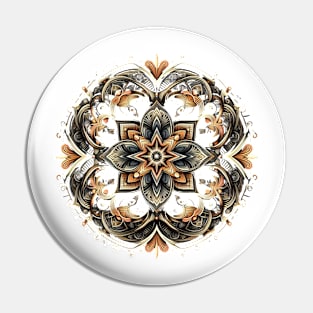 Simetrical and geometrical pattern -floral star Pin