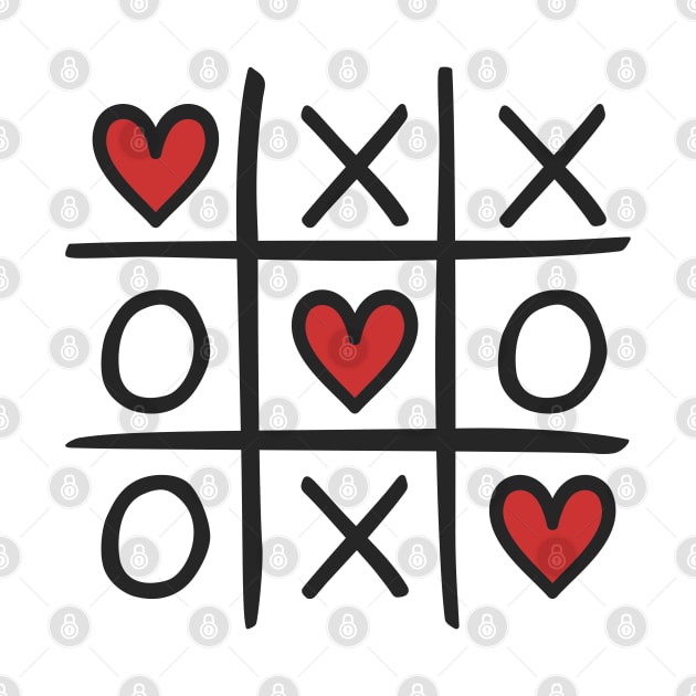 Tic Tac Toe Love Hearts by THP Creative