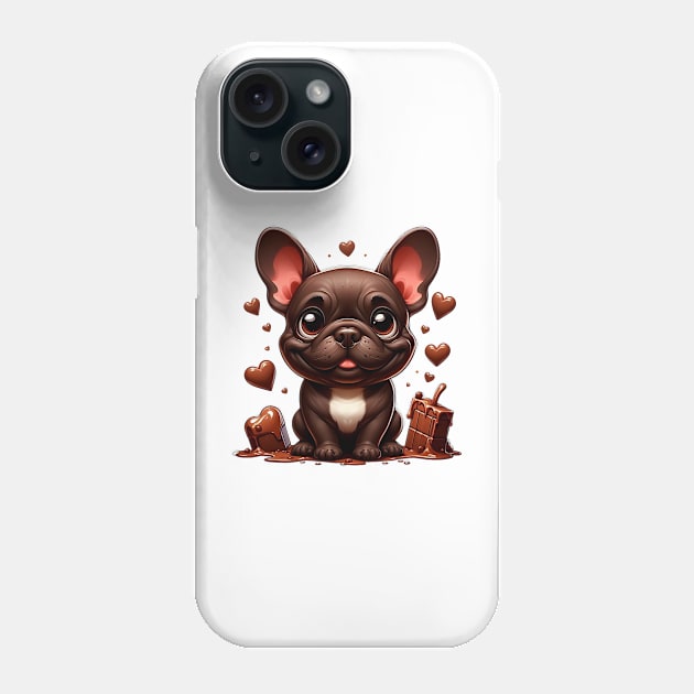 Cute Chocolate Bulldog Illustration Phone Case by Dmytro