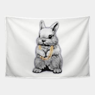 Monochrome Rich Rabbit Tapestry