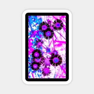 Inverted Pink Blue Summer Flowers Pattern Magnet