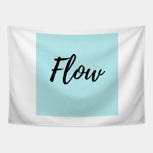 The Word Flow with Blue Background Tapestry