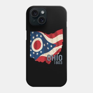 Ohio 1803 with Ohio flag stars and stripes Phone Case