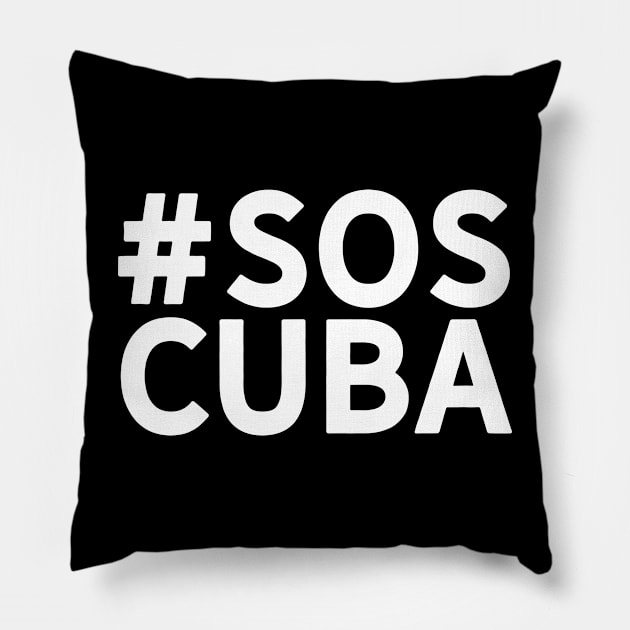 SOS Cuba Pillow by JunkyDotCom