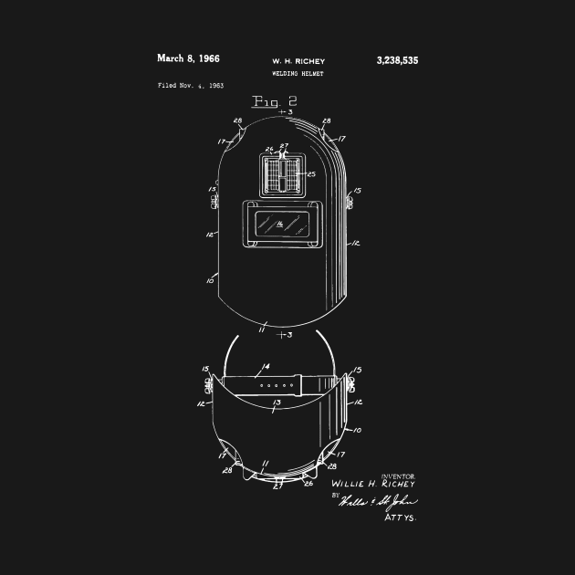 Welding helmet patent /  Welding Patent Prints Welder Gift by Anodyle